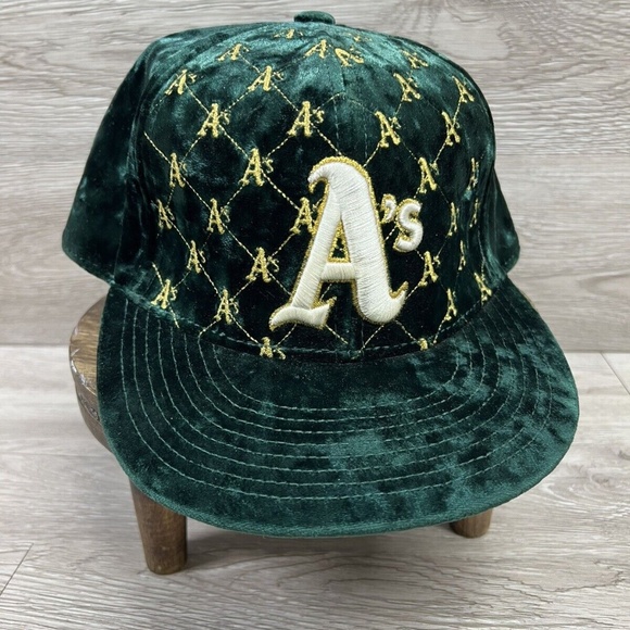 Rare Oakland A's Velvet Baseball American Needle Cooperstown Fitted Hat 7 5/8 - Picture 1 of 12